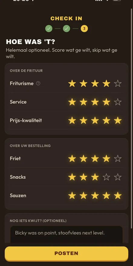 Frituur detail met scores en reviews